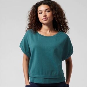 Athleta Sundown Shirred Sweatshirt Tee Large